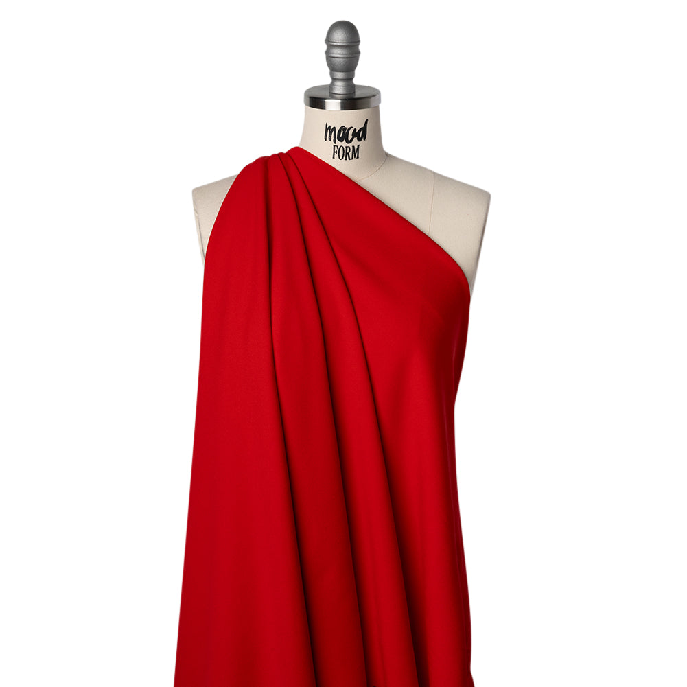 Stretch Polyester Crepe Double Knit - Flame Scarlet - Designer Deadstock Stretch Polyester Crepe Double Knit - Flame Scarlet - Designer Deadstock