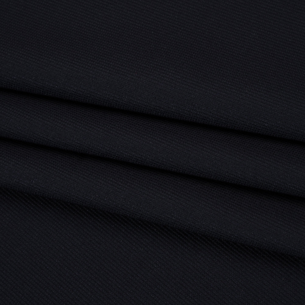 Stretch Polyester and Nylon Dobby Shirting - Dark Navy - Designer Deadstock Stretch Polyester and Nylon Dobby Shirting - Dark Navy - Designer Deadstock