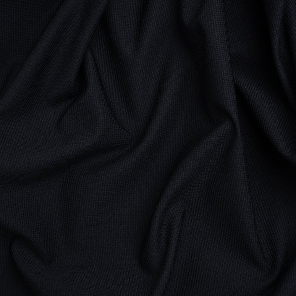 Stretch Polyester and Nylon Dobby Shirting - Dark Navy - Designer Deadstock Stretch Polyester and Nylon Dobby Shirting - Dark Navy - Designer Deadstock