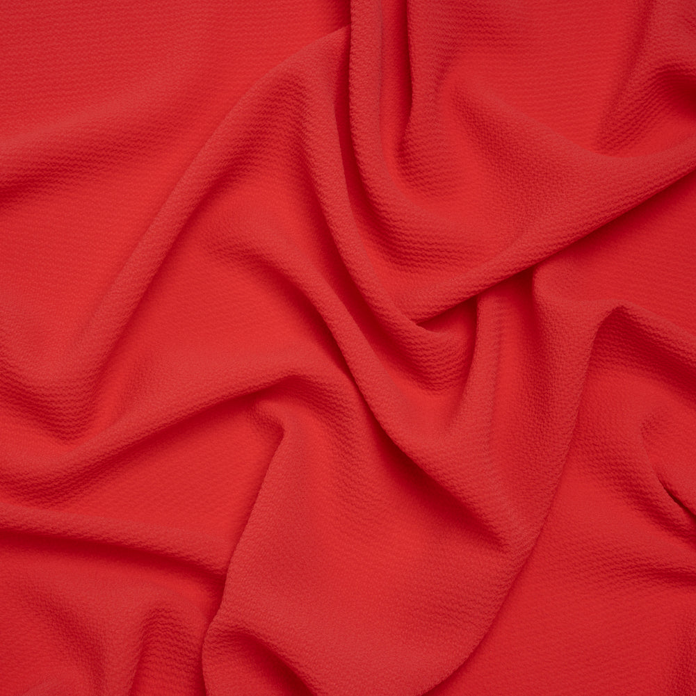 Stretch Puckered Polyester Crepe - Coral Rose - Designer Deadstock Stretch Puckered Polyester Crepe - Coral Rose - Designer Deadstock