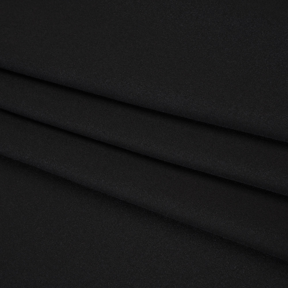 Polyester Crepe de Chine - Black - Designer Deadstock Polyester Crepe de Chine - Black - Designer Deadstock