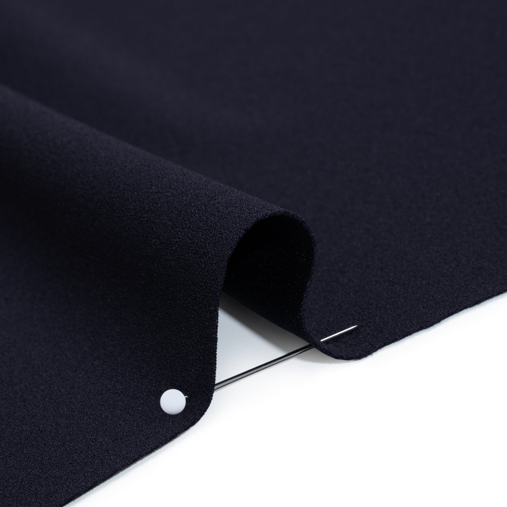Stretch Polyester Crepe Double Knit - Navy Blue - Designer Deadstock Stretch Polyester Crepe Double Knit - Navy Blue - Designer Deadstock