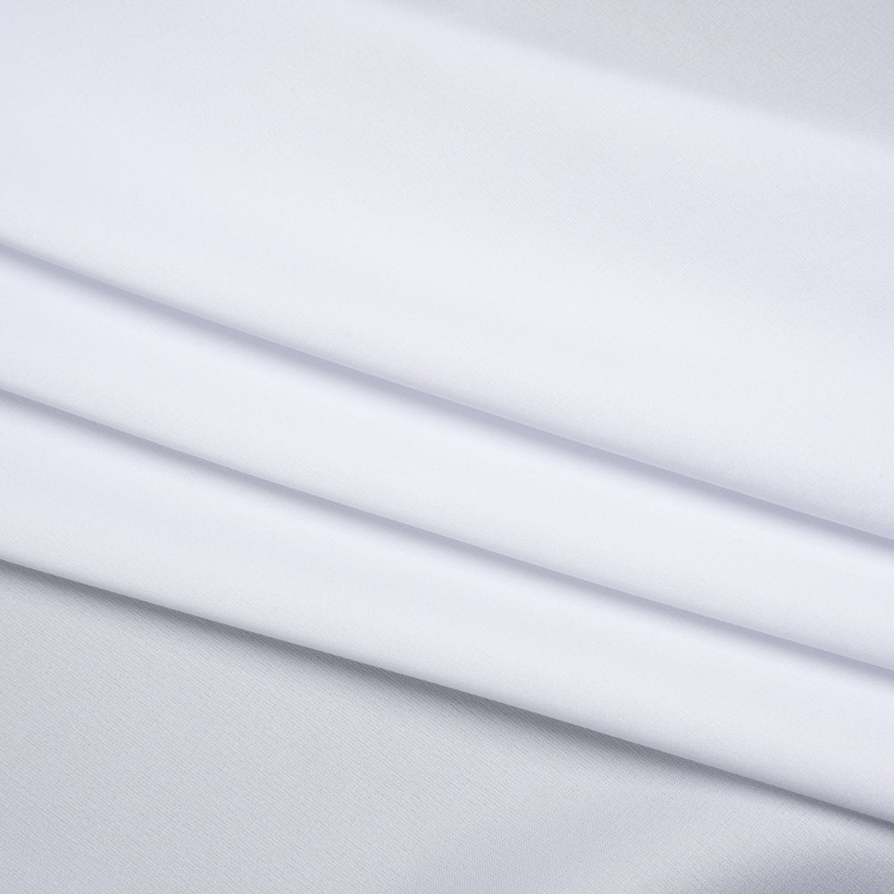 Stretch Polyester Satin - White - Designer Deadstock Stretch Polyester Satin - White - Designer Deadstock