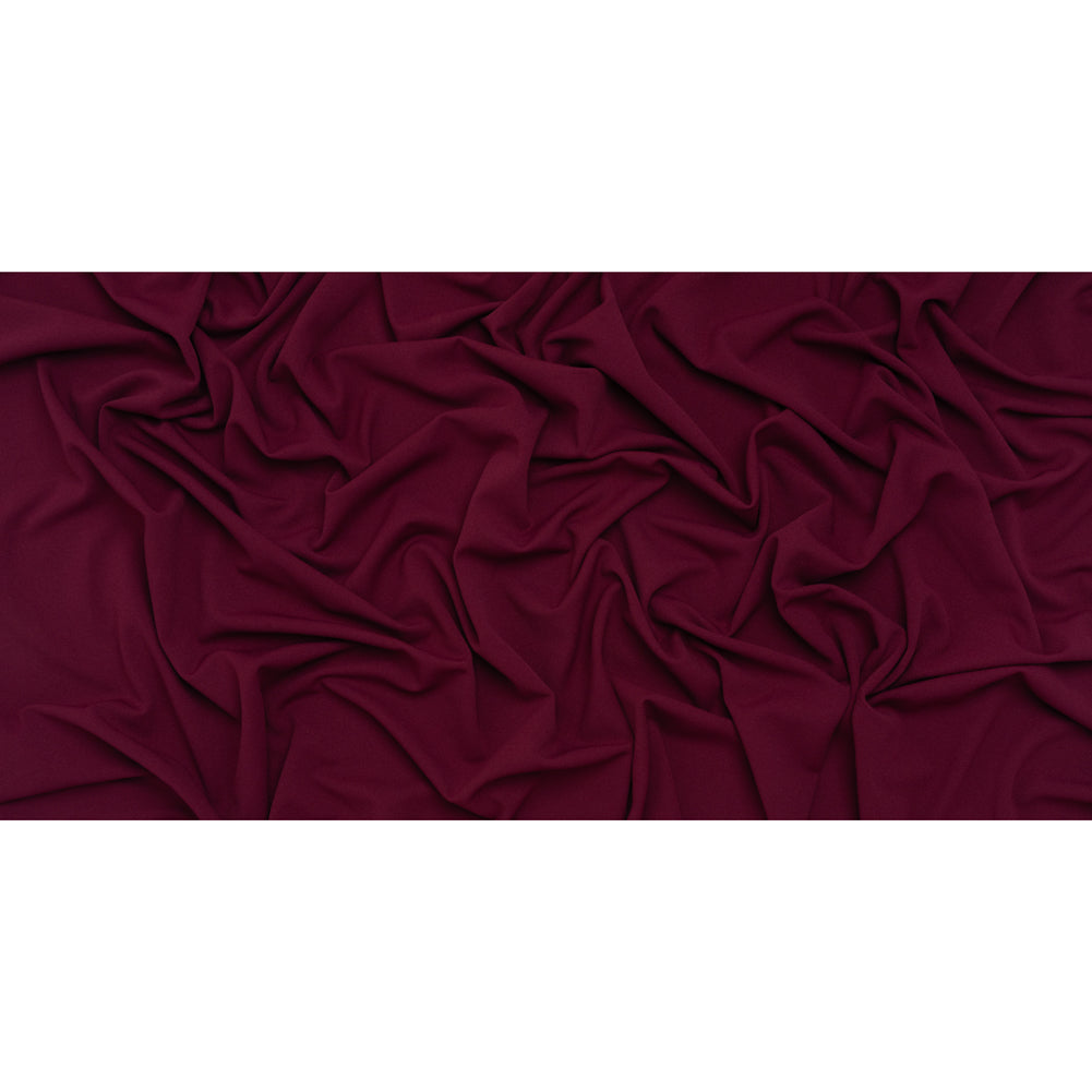Stretch Polyester Crepe Double Knit - Wine Red - Designer Deadstock - Full Stretch Polyester Crepe Double Knit - Wine Red - Designer Deadstock - Full