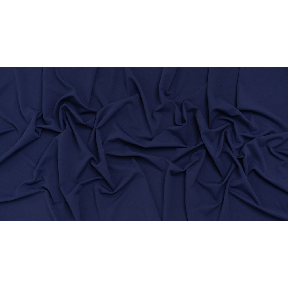 Stretch Polyester Crepe Double Knit - Dark Blue - Designer Deadstock - Full Stretch Polyester Crepe Double Knit - Dark Blue - Designer Deadstock - Full