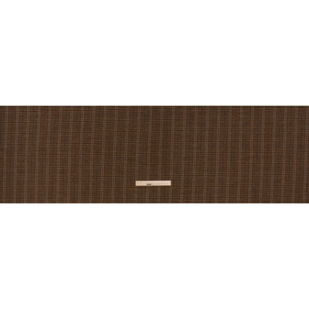 Wool Blend Tweed Twill - Brown, Emerald Green and Dusty Blue Glen Plaid Wool Blend Tweed Twill - Brown, Emerald Green and Dusty Blue Glen Plaid
