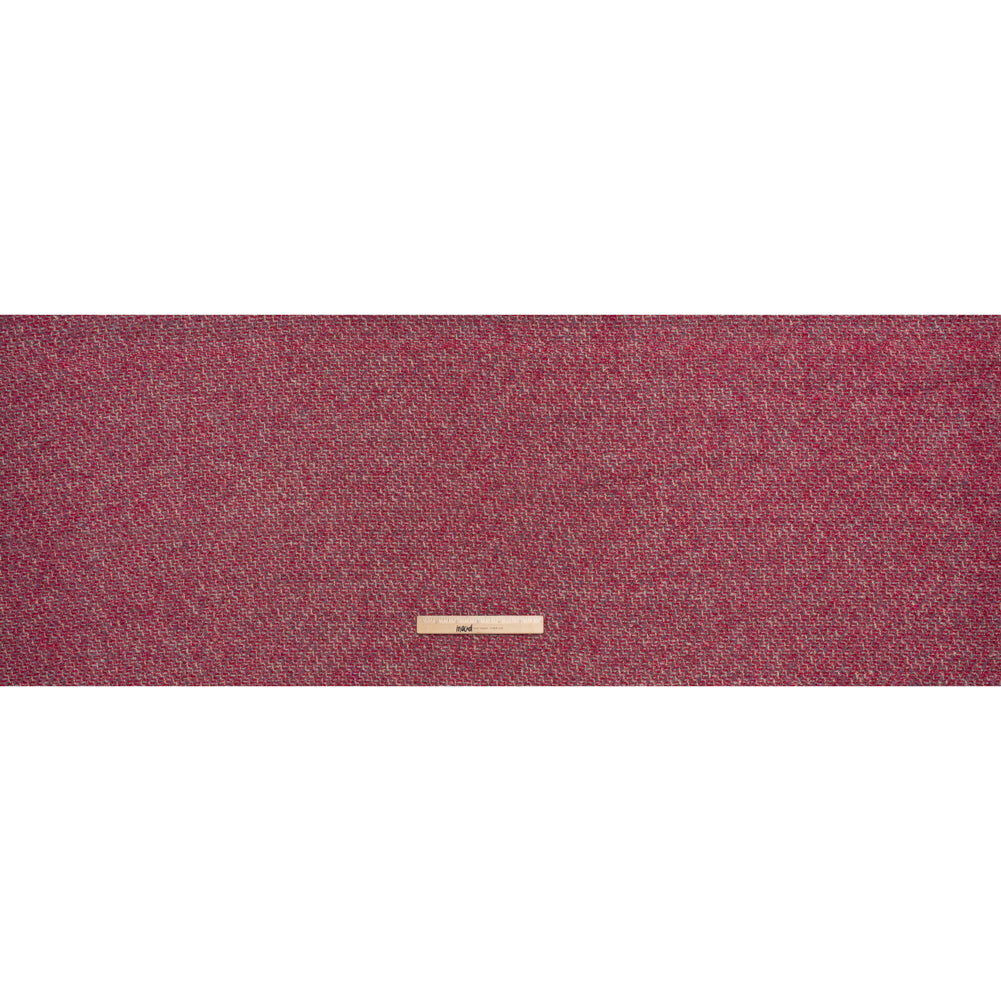Polyester Twill Tweed with Metallic Eyelash Fringe - Magenta, Warm Purple and Gold Polyester Twill Tweed with Metallic Eyelash Fringe - Magenta, Warm Purple and Gold
