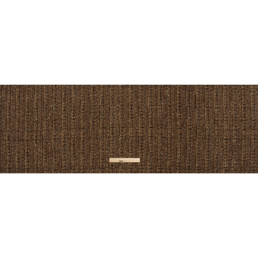 Metallic Polyester and Wool Tweed - Brown and Gold - Full Metallic Polyester and Wool Tweed - Brown and Gold - Full