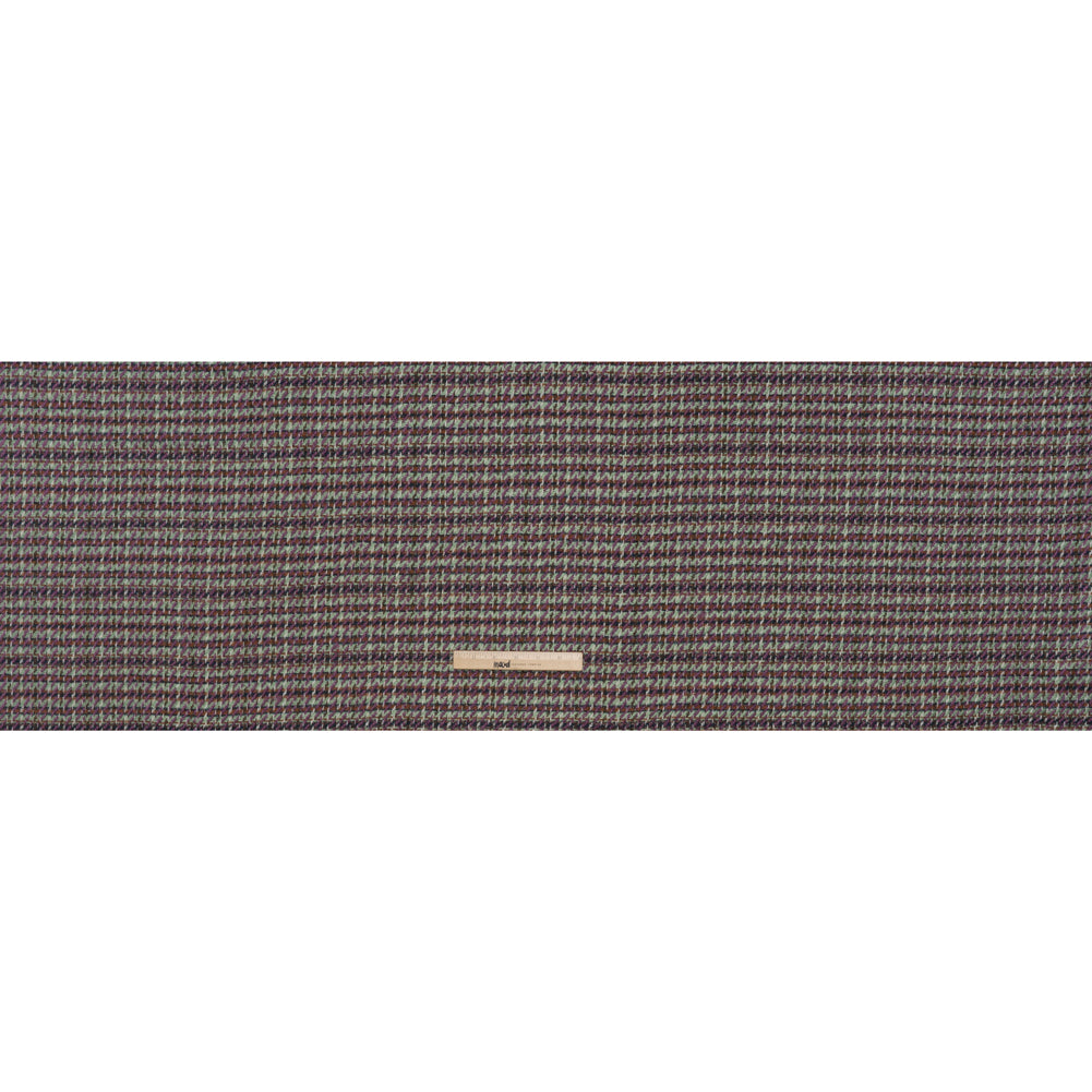 Metallic Wool Blend Tweedy Twill - Purple, Mint and Brown Plaid - Full Metallic Wool Blend Tweedy Twill - Purple, Mint and Brown Plaid - Full