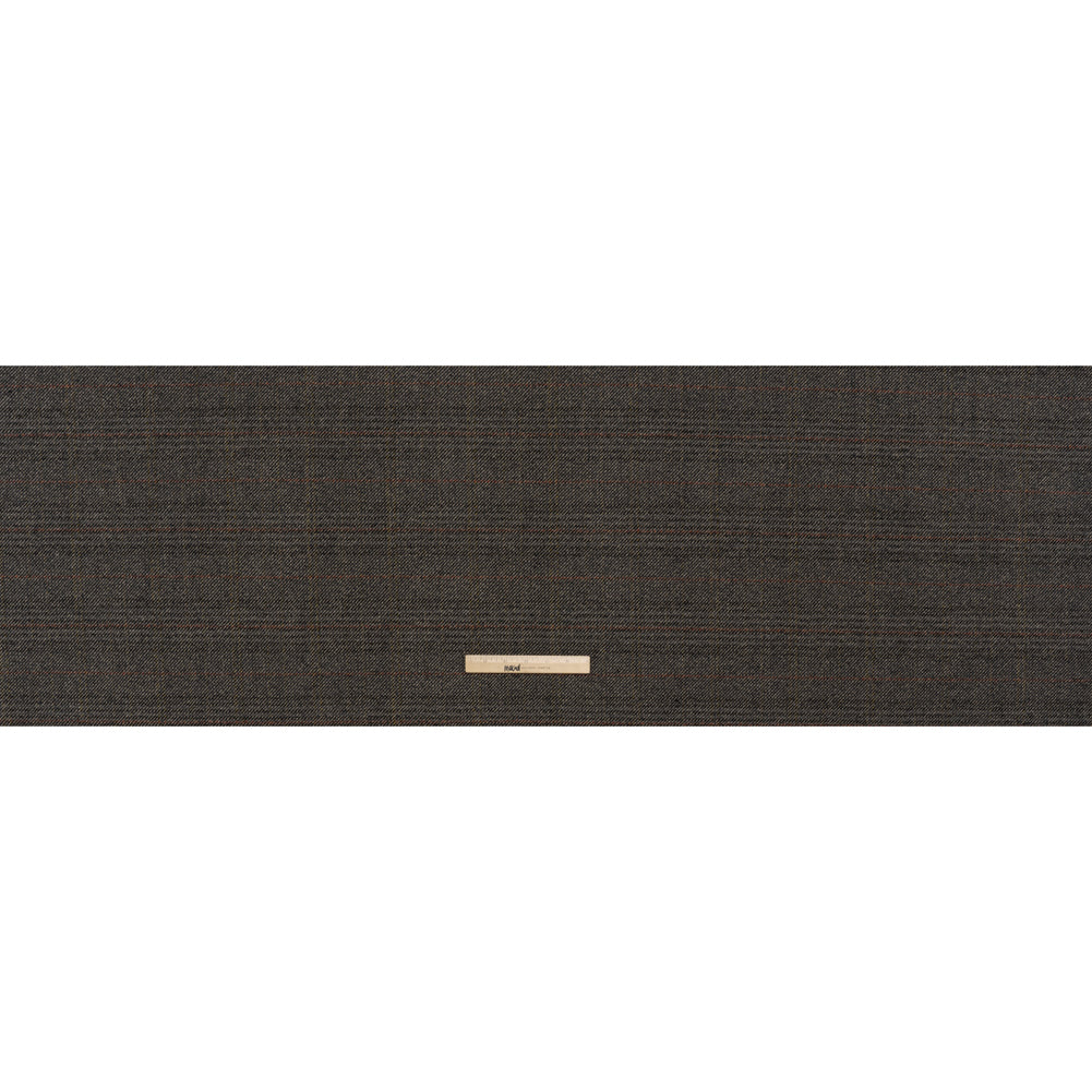 Wool Blend Twill Tweed - Black, Gray and Red Subtle Stripes - Full Wool Blend Twill Tweed - Black, Gray and Red Subtle Stripes - Full