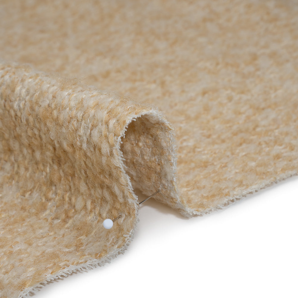 Wool Blend Boucle Tweed - Beige and Tan Detail Wool Blend Boucle Tweed - Beige and Tan Detail