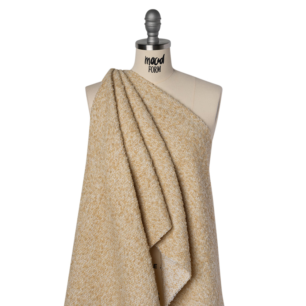 Wool Blend Boucle Tweed - Beige and Tan Drape Wool Blend Boucle Tweed - Beige and Tan Drape