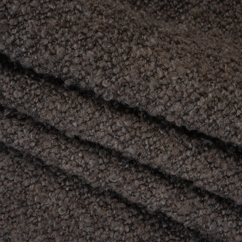 Wool Blend Boucle Tweed - Brown Folded Wool Blend Boucle Tweed - Brown Folded
