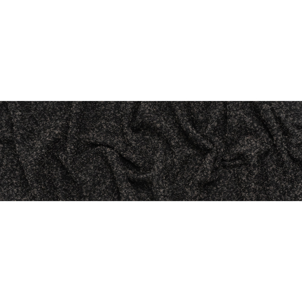 Wool Blend Boucle Tweed - Black and Brown - Full Wool Blend Boucle Tweed - Black and Brown - Full