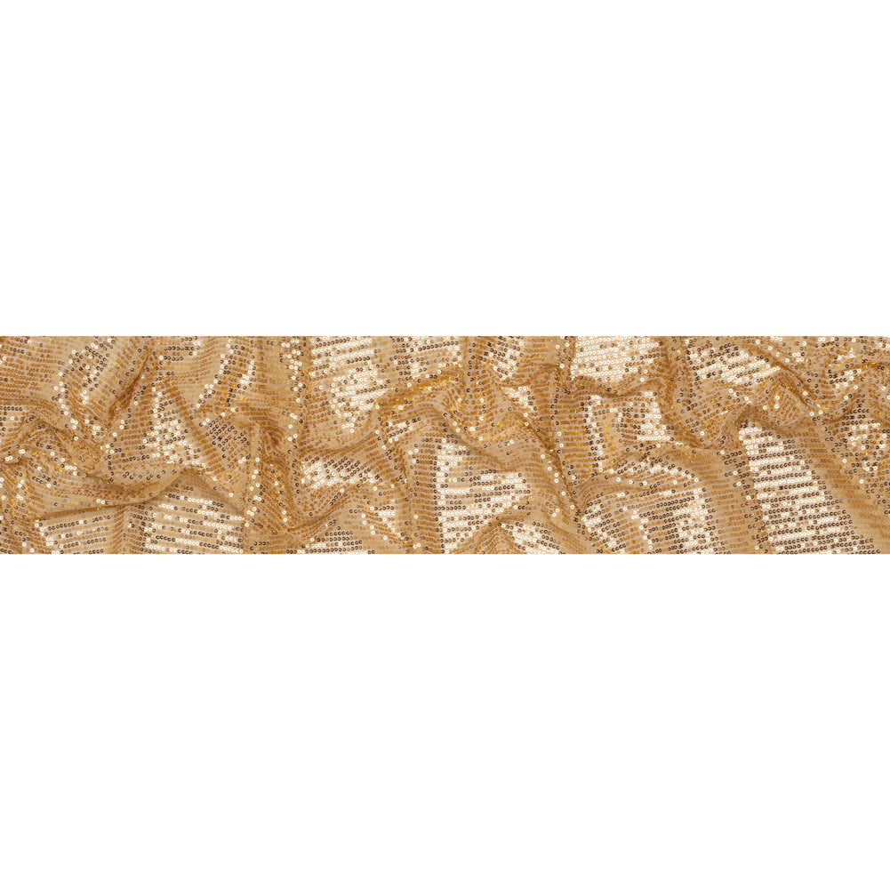 Recycled Polyester Circle Sequin Stripes on Stretch Mesh - Gold - Transcendent Collection Recycled Polyester Circle Sequin Stripes on Stretch Mesh - Gold - Transcendent Collection