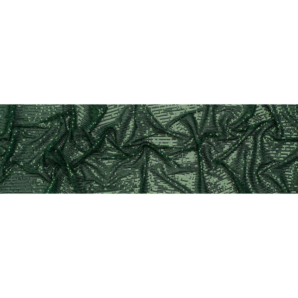 Recycled Polyester Circle Sequin Stripes on Stretch Mesh - Green - Transcendent Collection Recycled Polyester Circle Sequin Stripes on Stretch Mesh - Green - Transcendent Collection