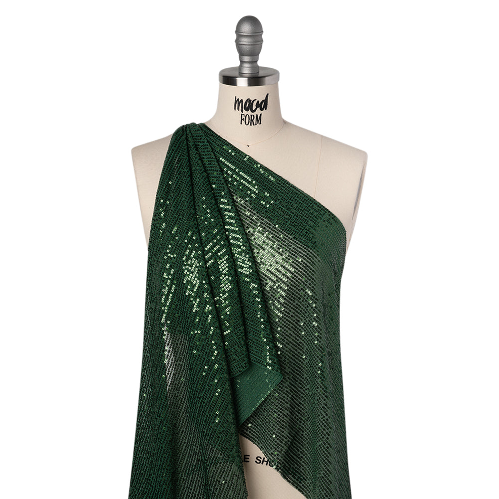Recycled Polyester Circle Sequin Stripes on Stretch Mesh - Green - Transcendent Collection Recycled Polyester Circle Sequin Stripes on Stretch Mesh - Green - Transcendent Collection