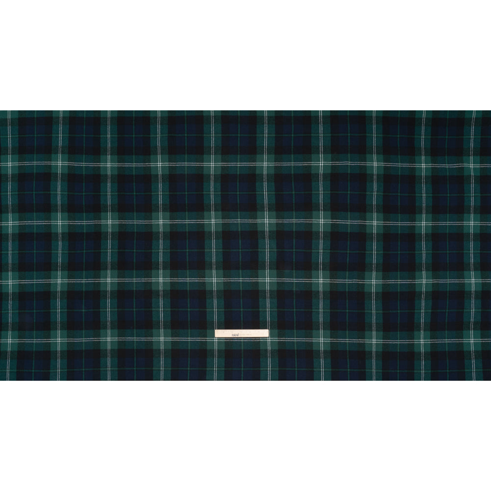 Yarn-Dyed Cotton Twill Flannel - Green, Black and Blue Black Watch Plaid Yarn-Dyed Cotton Twill Flannel - Green, Black and Blue Black Watch Plaid