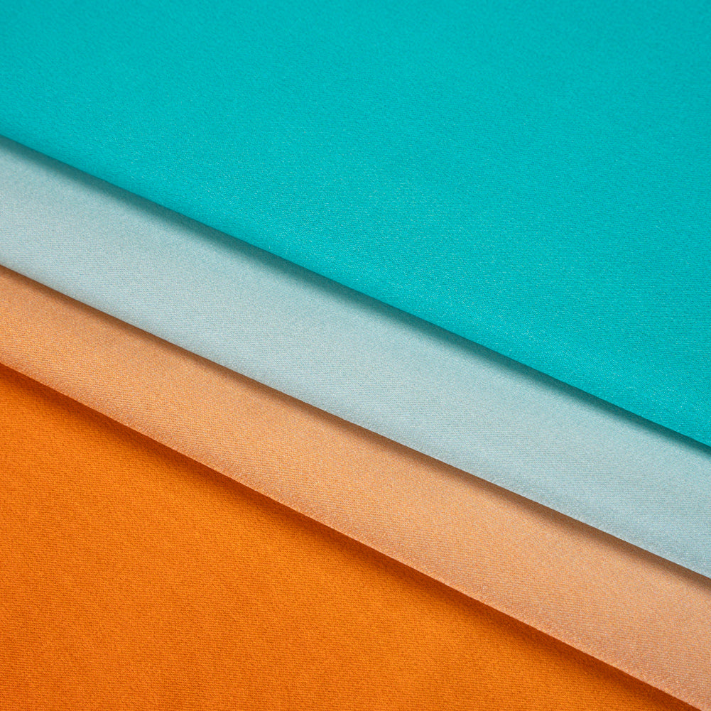 Stretch Silk Charmeuse Print - Turquoise to Orange Ombre - Deadstock Stretch Silk Charmeuse Print - Turquoise to Orange Ombre - Deadstock