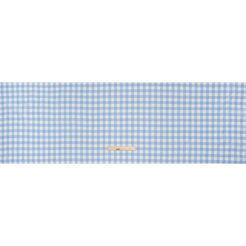 Silk and Cotton Voile - Light Blue and White Large Gingham - Deadstock Silk and Cotton Voile - Light Blue and White Large Gingham - Deadstock