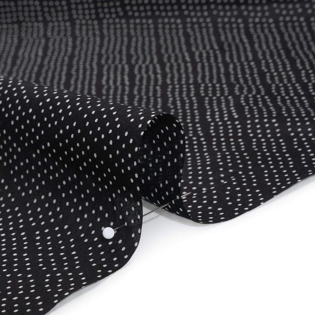 Silk and Cotton Voile Print - Black and White Polka Dot Diamonds - Deadstock Silk and Cotton Voile Print - Black and White Polka Dot Diamonds - Deadstock