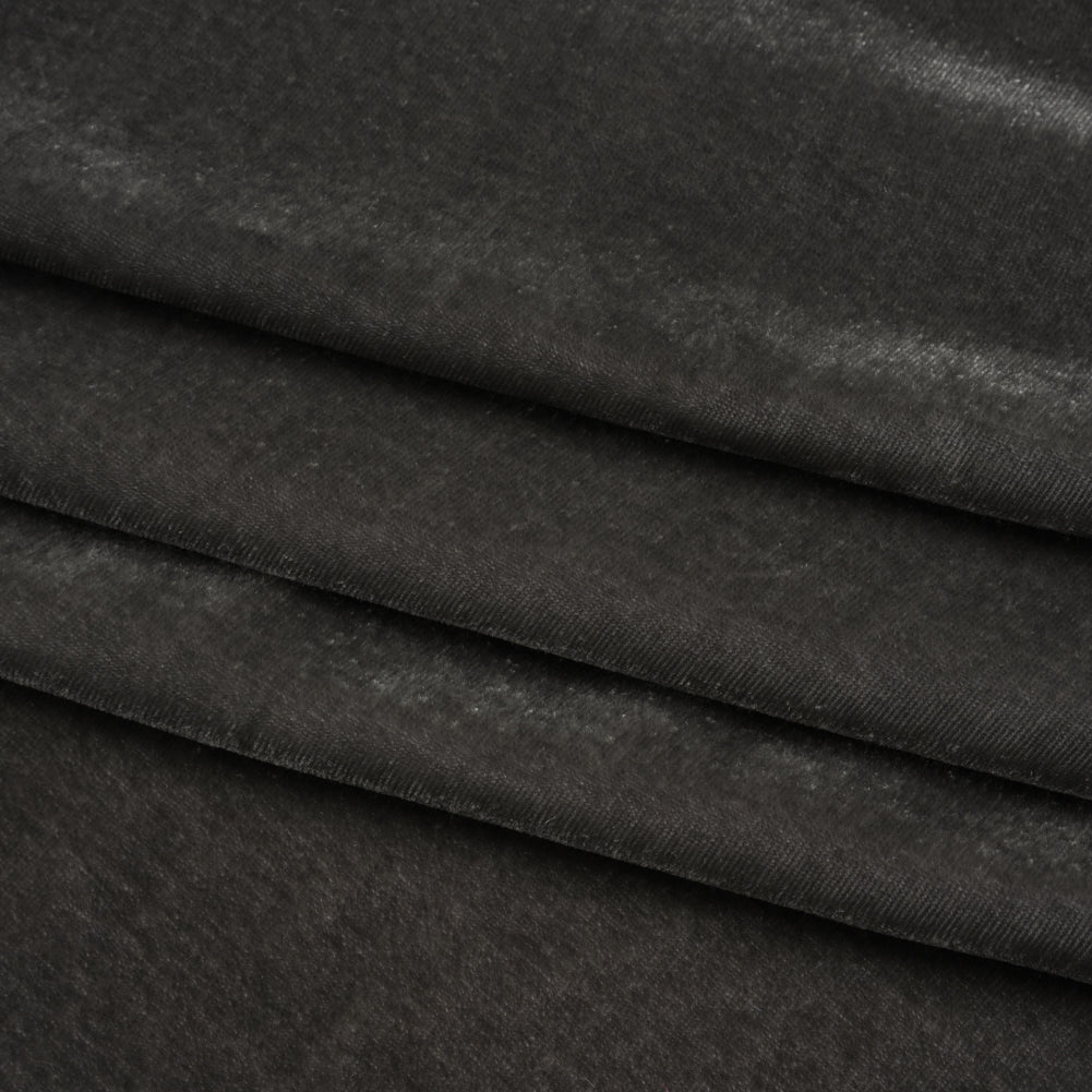Rayon-Silk Velvet - Charcoal - Cicero Collection Folded Rayon-Silk Velvet - Charcoal - Cicero Collection Folded