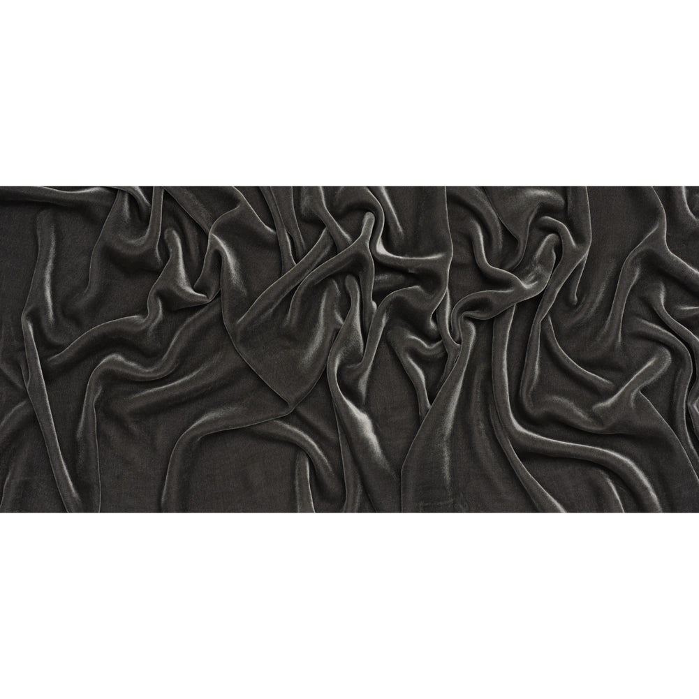 Rayon-Silk Velvet - Charcoal - Cicero Collection - Full Rayon-Silk Velvet - Charcoal - Cicero Collection - Full