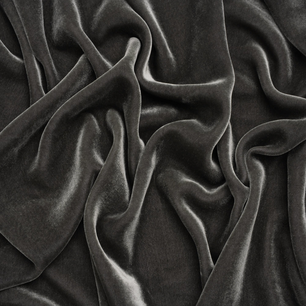 Rayon-Silk Velvet - Charcoal - Cicero Collection Rayon-Silk Velvet - Charcoal - Cicero Collection
