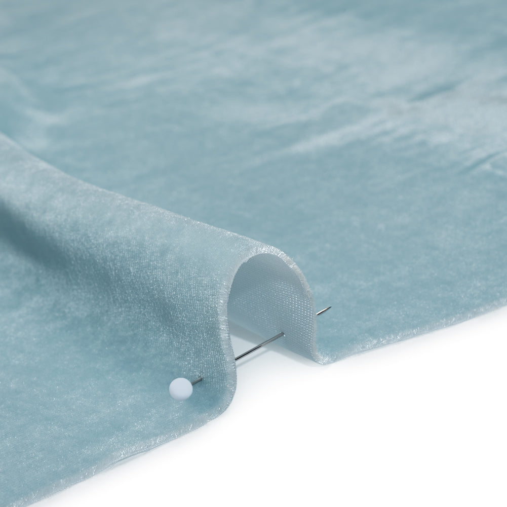 Rayon-Silk Velvet - Sky Blue - Cicero Collection Detail Rayon-Silk Velvet - Sky Blue - Cicero Collection Detail