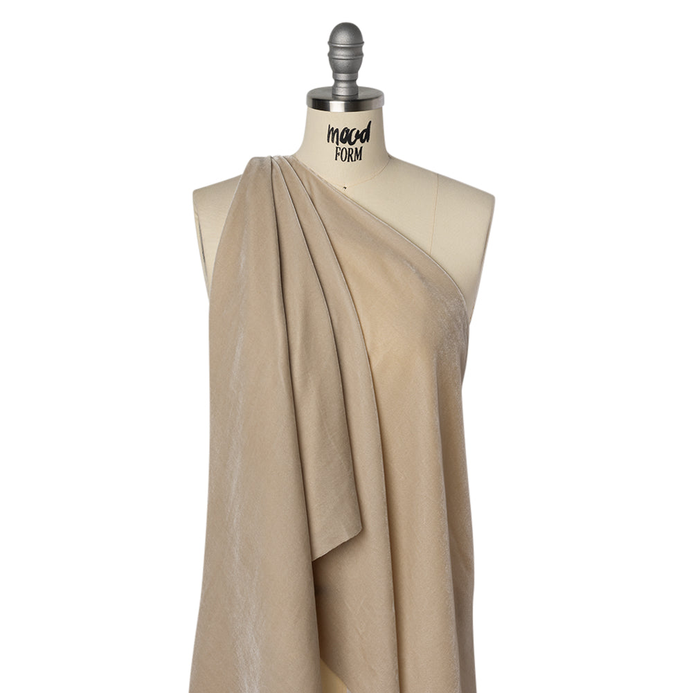Rayon-Silk Velvet - Beige - Cicero Collection Drape Rayon-Silk Velvet - Beige - Cicero Collection Drape