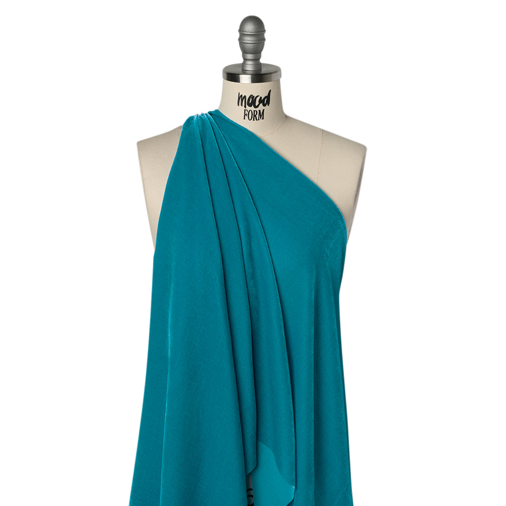 Rayon-Silk Velvet - Turquoise - Cicero Collection Drape Rayon-Silk Velvet - Turquoise - Cicero Collection Drape