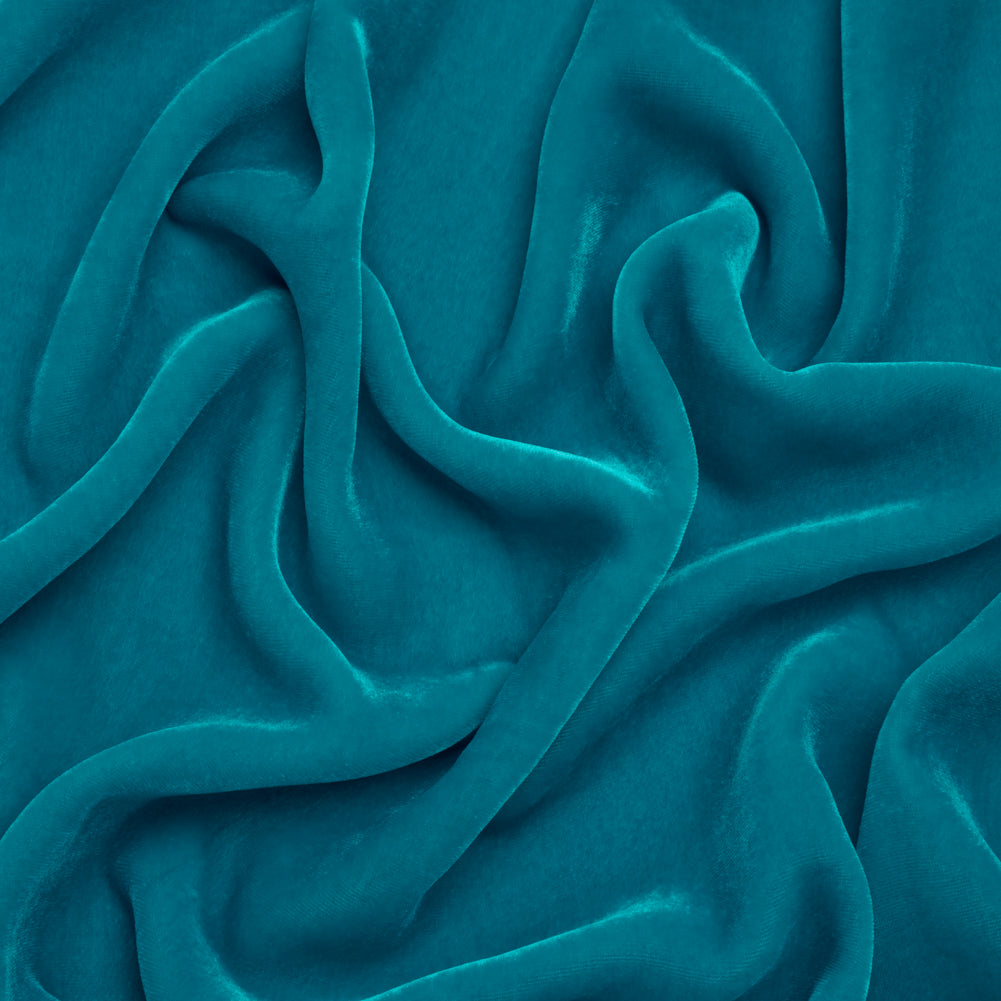 Rayon-Silk Velvet - Turquoise - Cicero Collection Rayon-Silk Velvet - Turquoise - Cicero Collection