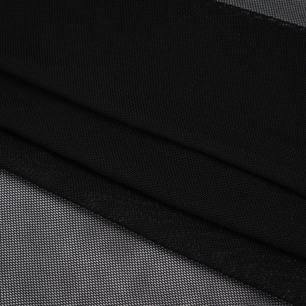 Polyester Stretch Mesh - Black - Designer Deadstock Polyester Stretch Mesh - Black - Designer Deadstock