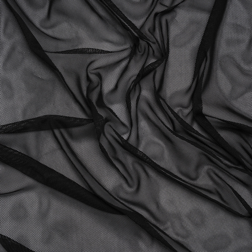 Polyester Stretch Mesh - Black - Designer Deadstock Polyester Stretch Mesh - Black - Designer Deadstock