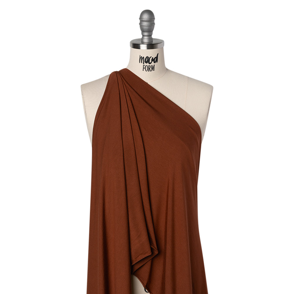 Stretch Rayon Jersey - Cognac - Designer Deadstock Stretch Rayon Jersey - Cognac - Designer Deadstock