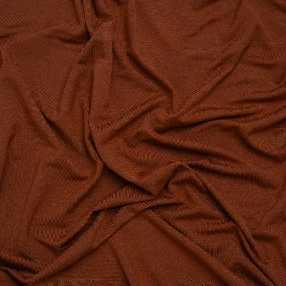 Stretch Rayon Jersey - Cognac - Designer Deadstock Stretch Rayon Jersey - Cognac - Designer Deadstock