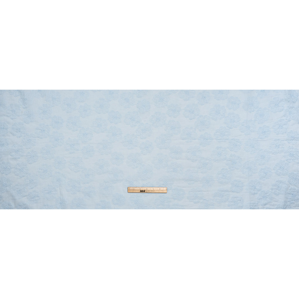 Embroidered Eyelet Cotton Voile - Pale Aqua Big Tossed Flowers - Naomi Collection Embroidered Eyelet Cotton Voile - Pale Aqua Big Tossed Flowers - Naomi Collection