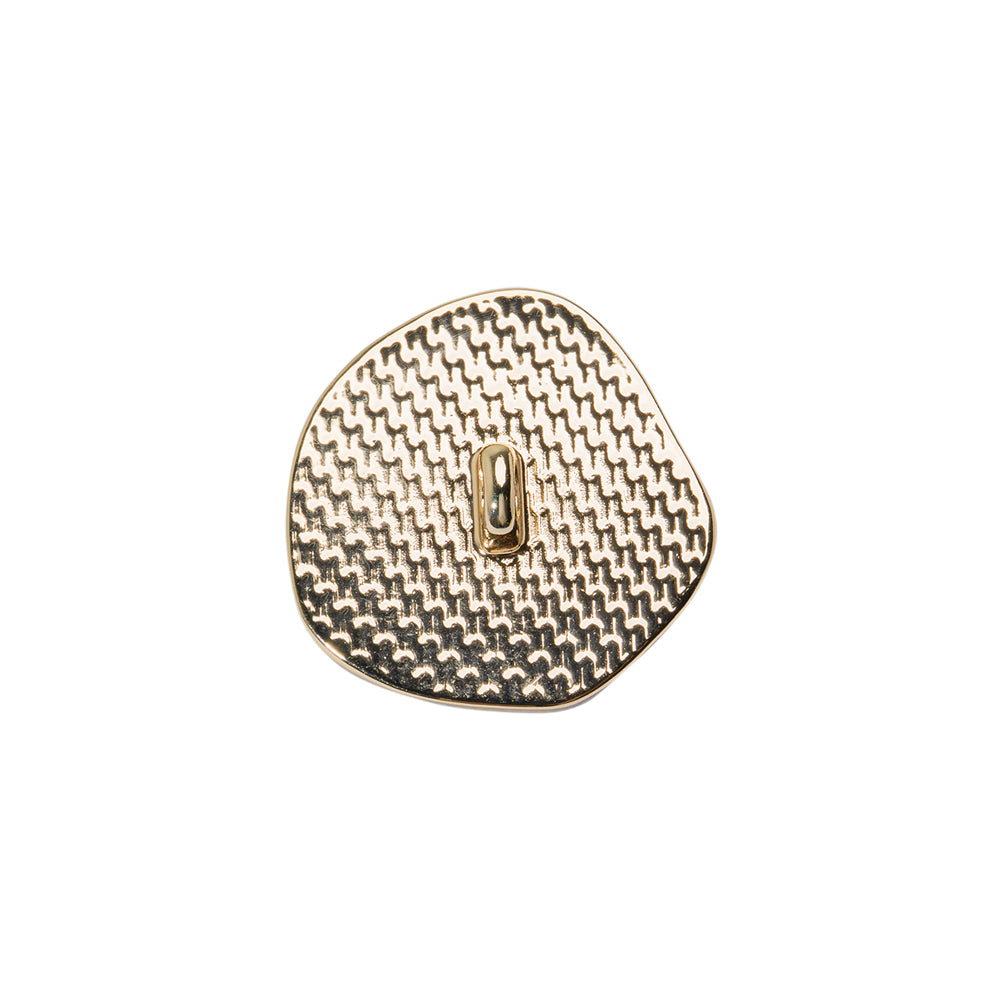 Organic Edge Enameled Shank Back Button - 28L/18mm - Gold and Black Organic Edge Enameled Shank Back Button - 28L/18mm - Gold and Black