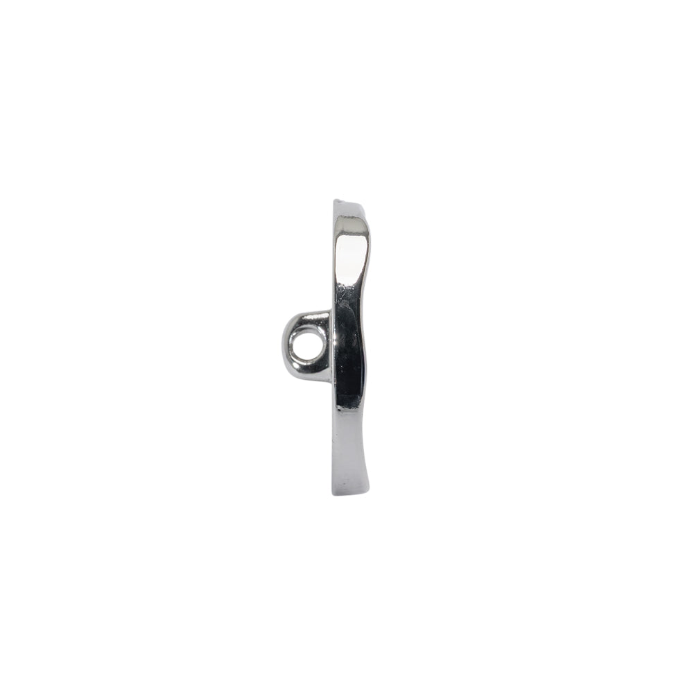Organic Edge Enameled Shank Back Button - 28L/18mm - Nickel and Cream Organic Edge Enameled Shank Back Button - 28L/18mm - Nickel and Cream