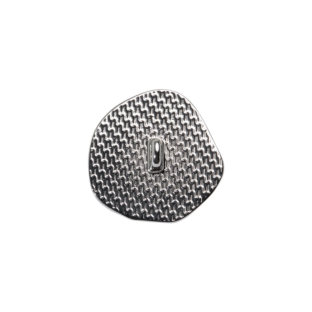 Organic Edge Enameled Shank Back Button - 28L/18mm - Nickel and Cream Organic Edge Enameled Shank Back Button - 28L/18mm - Nickel and Cream