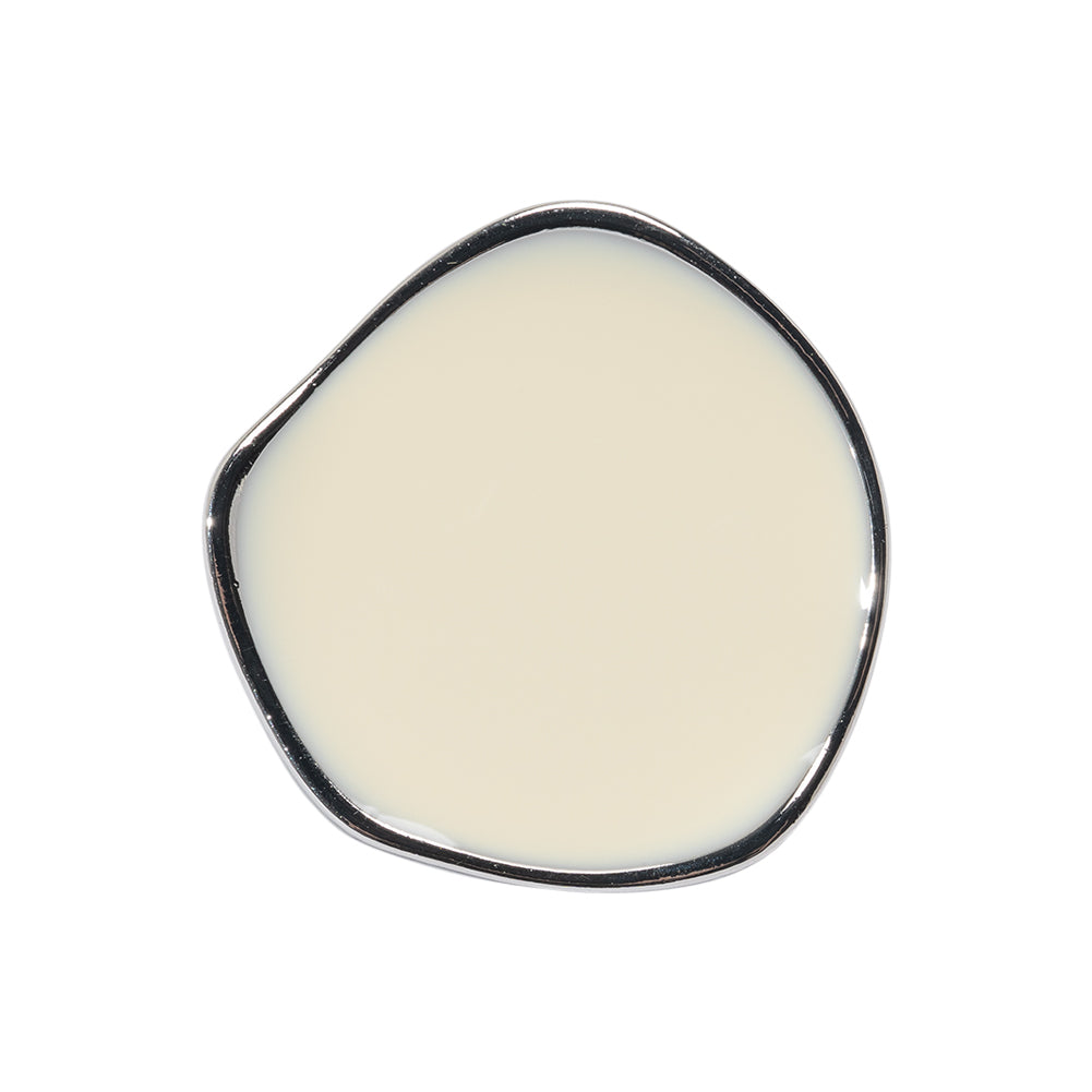 Organic Edge Enameled Shank Back Button - 40L/25.5mm - Nickel and Cream Organic Edge Enameled Shank Back Button - 40L/25.5mm - Nickel and Cream
