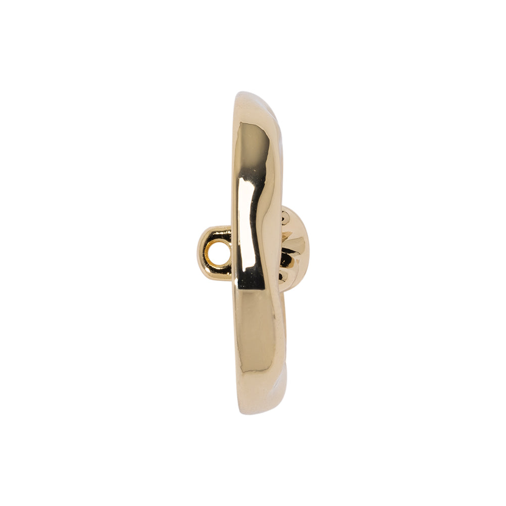 Organic Puffy Faux Four-Hole with Stitching Shank Back Button - 40L/25.5mm - Gold Organic Puffy Faux Four-Hole with Stitching Shank Back Button - 40L/25.5mm - Gold