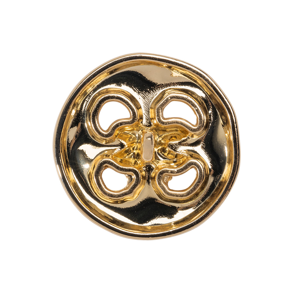 Organic Puffy Faux Four-Hole with Stitching Shank Back Button - 40L/25.5mm - Gold Organic Puffy Faux Four-Hole with Stitching Shank Back Button - 40L/25.5mm - Gold