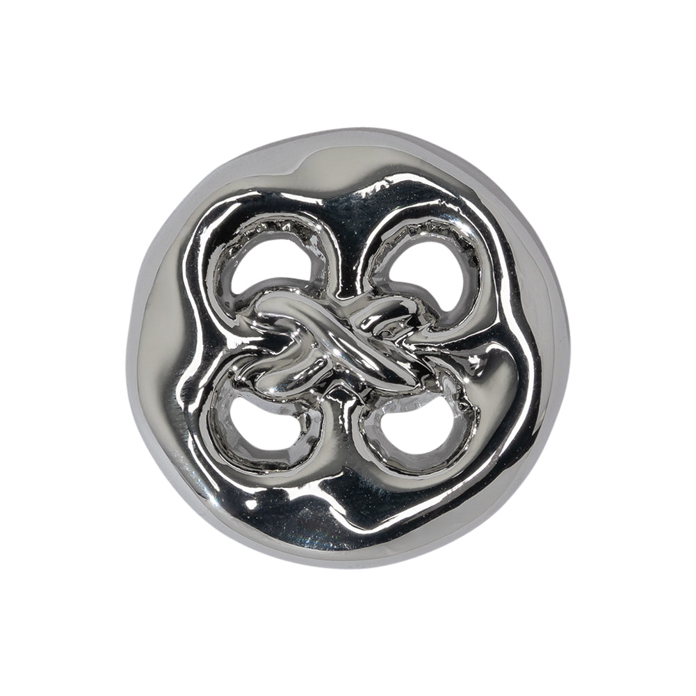 Organic Puffy Faux Four-Hole with Stitching Shank Back Button - 40L/25.5mm - Nickel Organic Puffy Faux Four-Hole with Stitching Shank Back Button - 40L/25.5mm - Nickel
