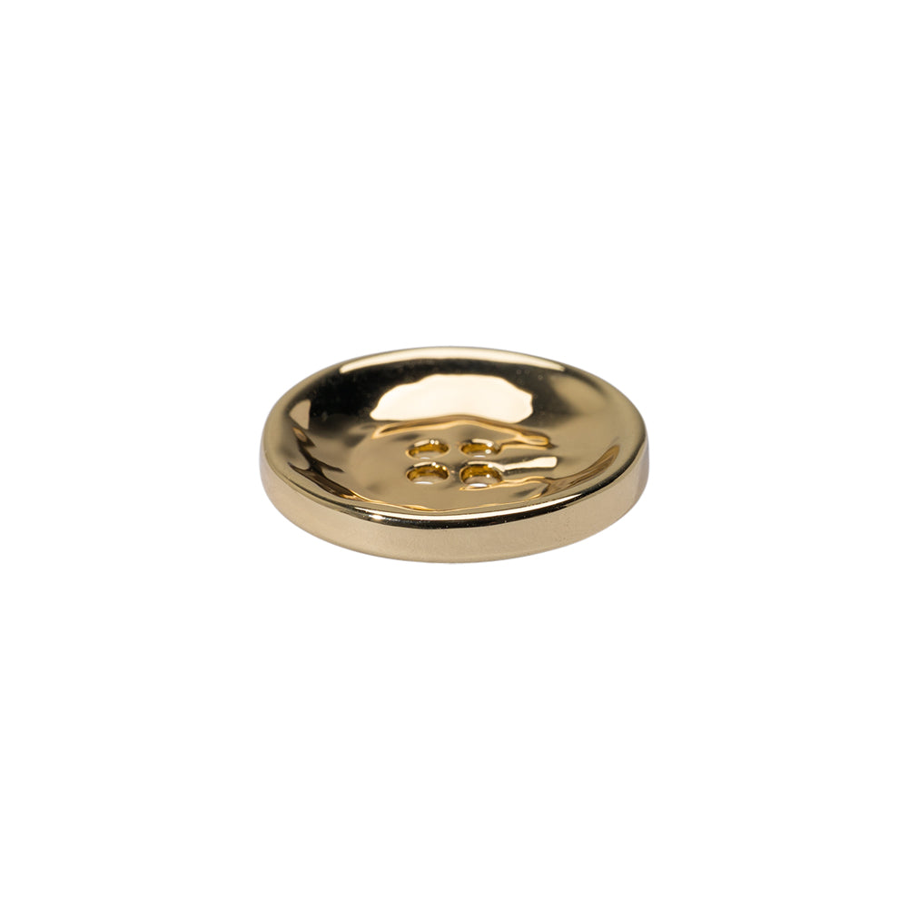 Organic Textured Metal Four-Hole Button - 27L/17mm - Gold Organic Textured Metal Four-Hole Button - 27L/17mm - Gold
