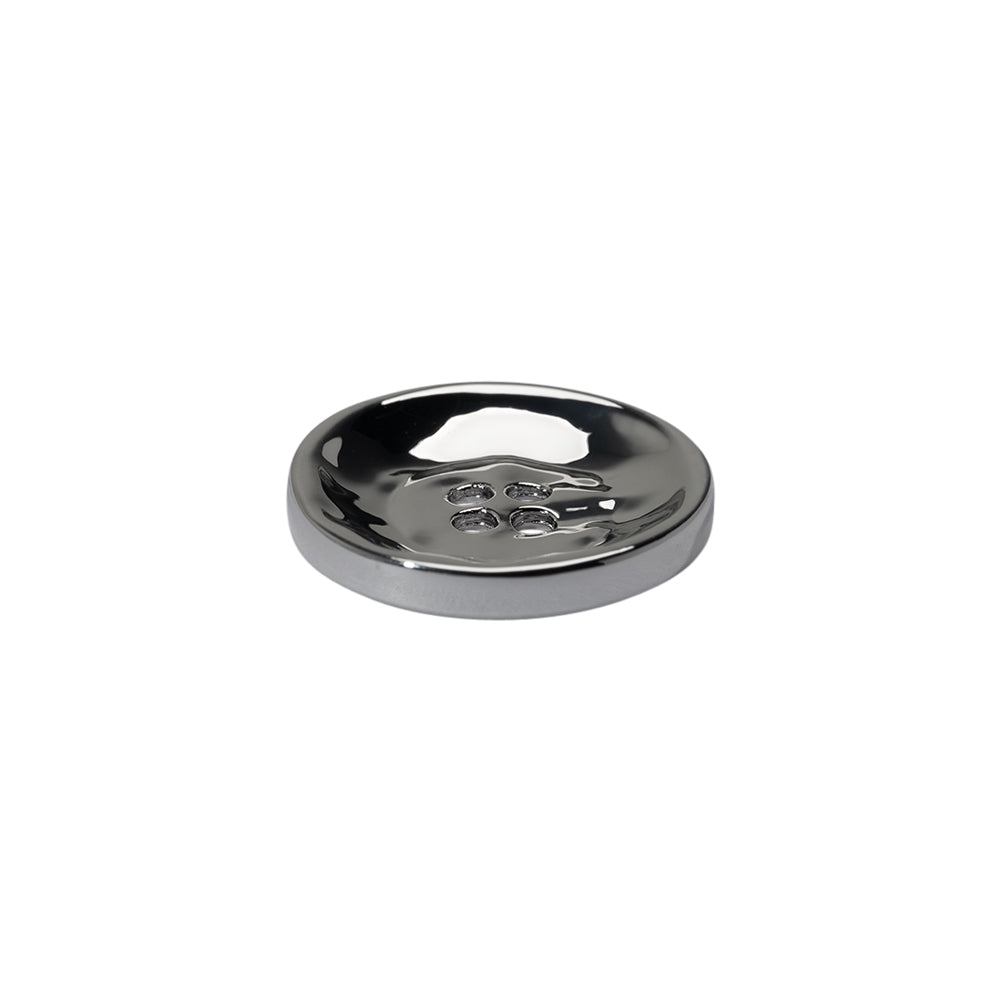 Organic Textured Metal Four-Hole Button - 27L/17mm - Nickel Organic Textured Metal Four-Hole Button - 27L/17mm - Nickel