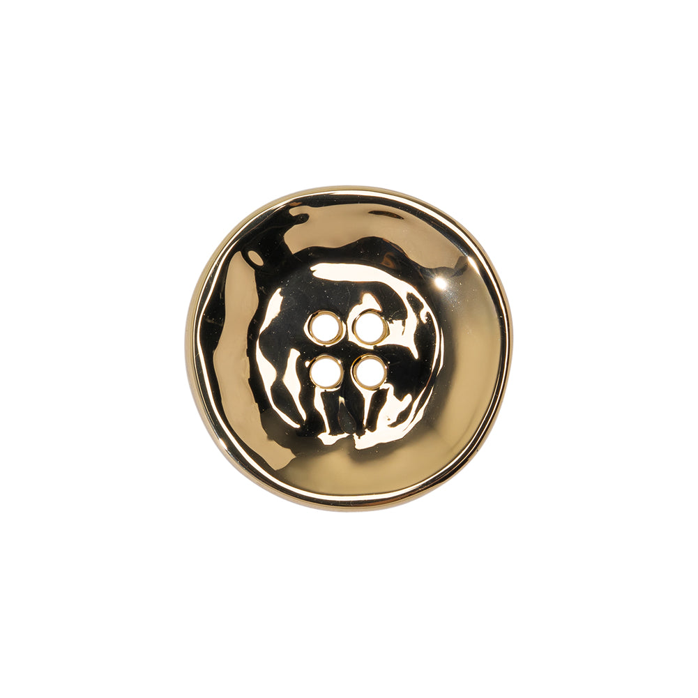 Organic Textured Metal Four-Hole Button - 32L/20mm - Gold Organic Textured Metal Four-Hole Button - 32L/20mm - Gold