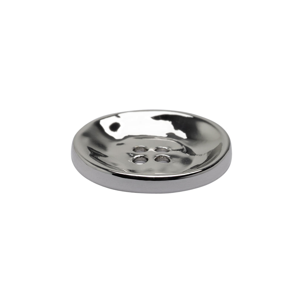 Organic Textured Metal Four-Hole Button - 36L/23mm - Nickel Organic Textured Metal Four-Hole Button - 36L/23mm - Nickel