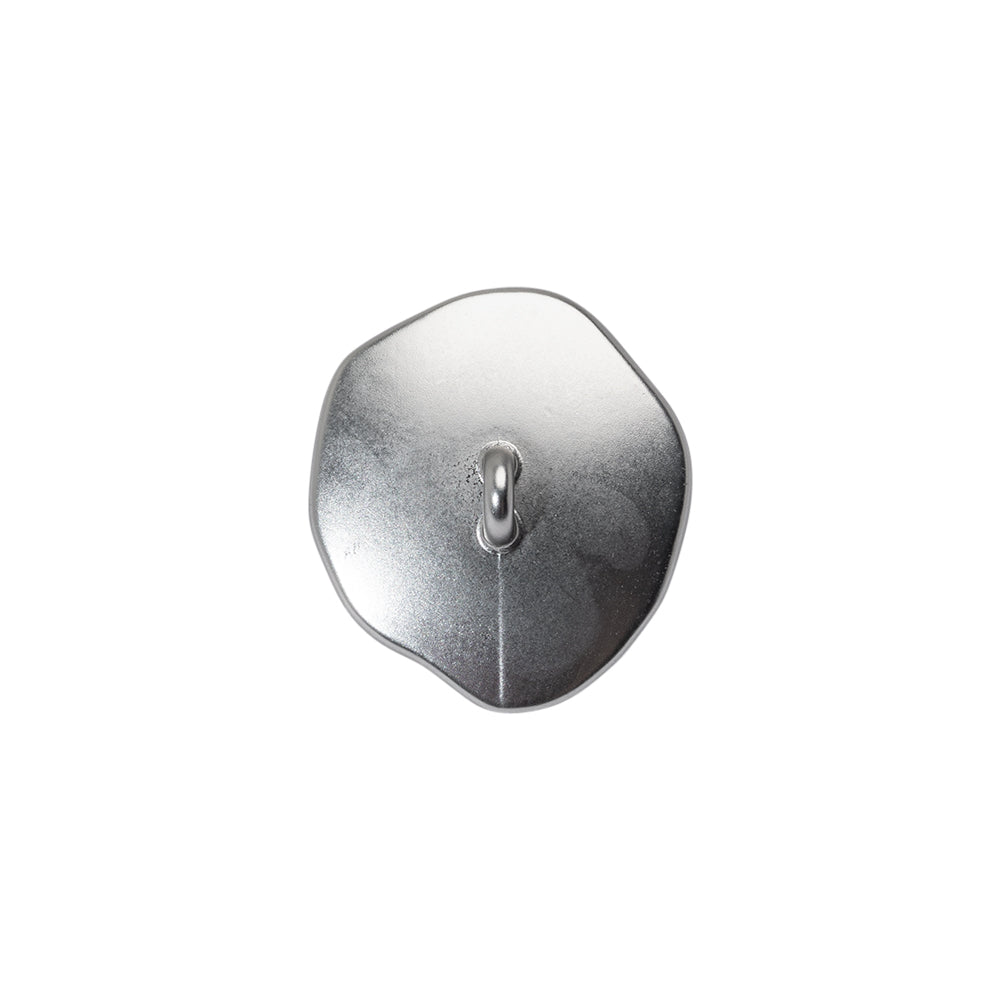 Organic Wavy Edge Concave Shank Back Metal Button - 27L/17mm - Brushed Nickel Organic Wavy Edge Concave Shank Back Metal Button - 27L/17mm - Brushed Nickel