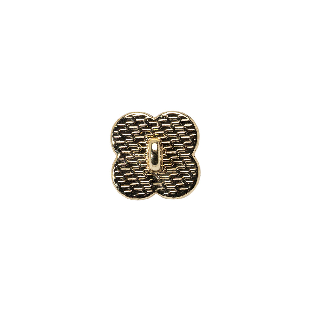 Floral Enameled Metal Shank Back Button with Rhinestone Center - 18L/11.5mm - Gold and Black Floral Enameled Metal Shank Back Button with Rhinestone Center - 18L/11.5mm - Gold and Black